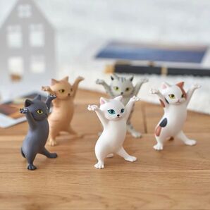 【新品】ダンシング猫 使い方色々5個セット ペン立て アクセサリー フィギュア