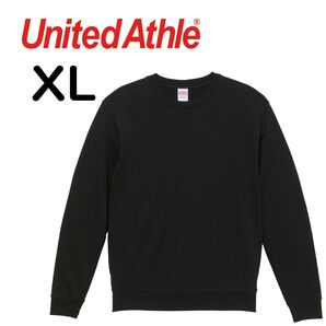 10.0oz ユナイテッドアスレ スウェット トレーナー ブラック 黒 パイル XL 5044 シンプル 丸首 裏パイル 無地