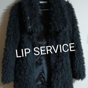 LIP SERVICE ブラックファーコート 黒 サイズ2