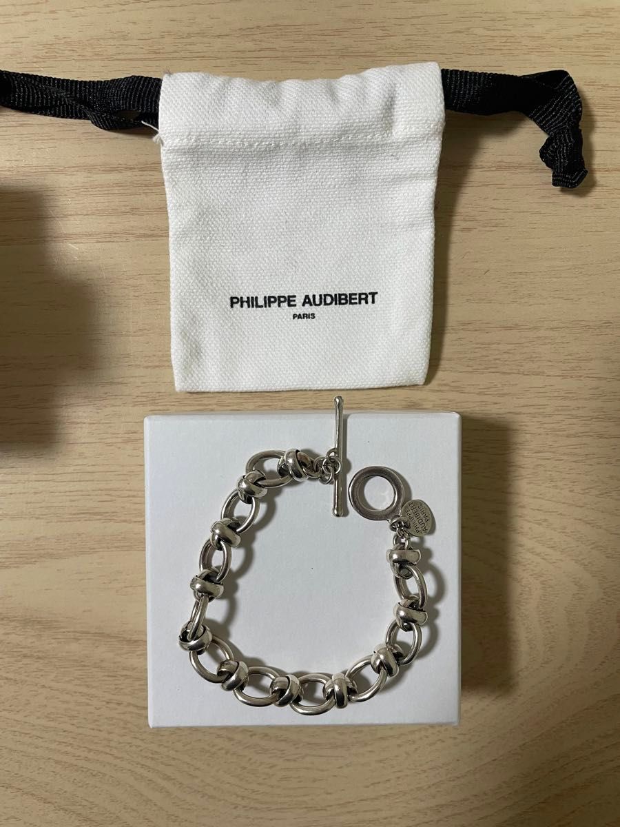 PHILIPPE AUDIBERT シルバーチェーン ブレスレット 保存袋付き