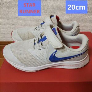 スニーカーNIKEナイキSTAR RUNNER 2.0スターランナー20cm白PSVブルーREDキッズAT1801‐013シューズ