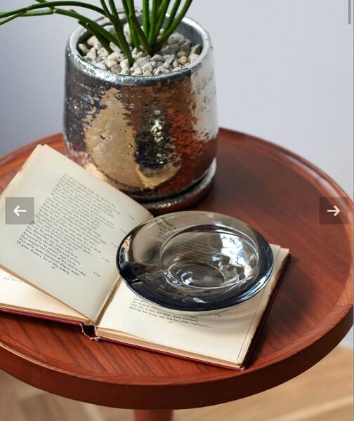 美品★GLASS TRAY S ガラス トレー 灰皿 お香トレー
