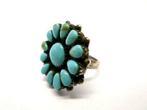  Vintage Navajo Navajo flower turquoise ring 16 number 