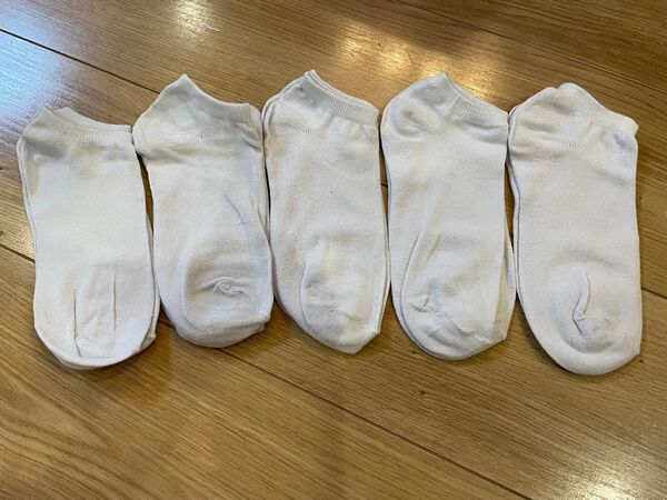 靴下(22-24cm・白) 5組セット 靴下