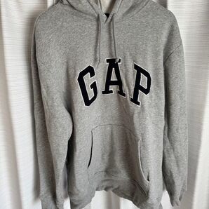 更新値下げ ギャップ GAP ロゴパーカー 裏起毛 スウェット グレー 使用感あり