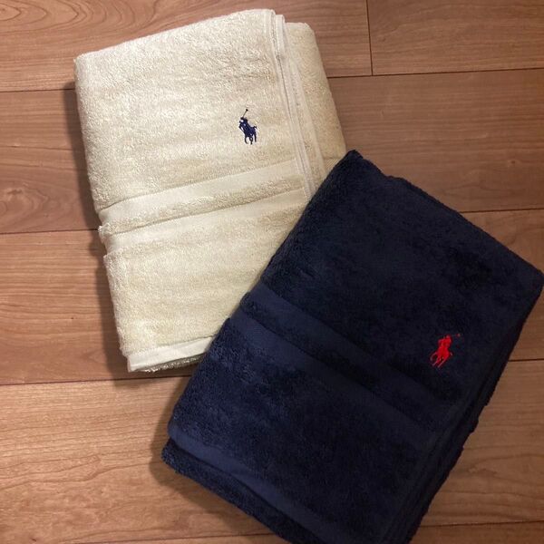 新品RALPH LAURENラルフローレン バスタオル2枚セット ※タグなし 65×120センチ