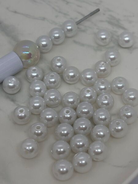 売り切りセール中 カスタムボールペン ビーズ パール 穴あき 8mm