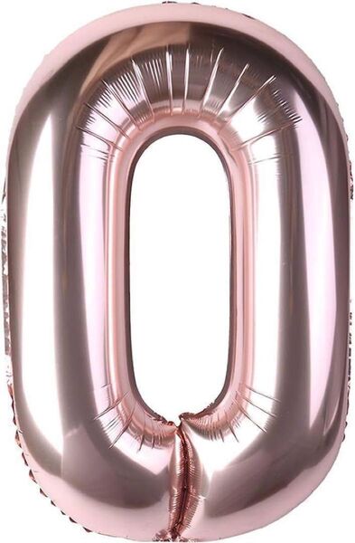 【誕生日や記念日に】数字バルーン 0 イベント ベビー 風船 ローズゴールド