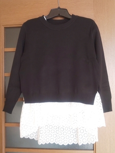☆Con te☆黒のニットセーター☆フリーサイズ☆