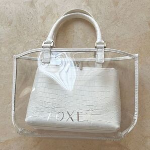 FOXEY PVC バッグ ホワイト フォクシ クリアトートバッグ フォクシー