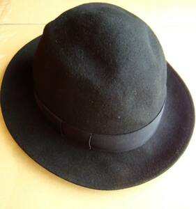 男女兼用 黒 帽子 ハット型 HAT ブラック 英国調 ブリティッシュ スタイル British London UK style　送料無料　送料込み