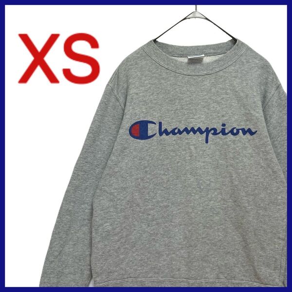 【Champion】裏毛 スウェット トレーナー プリント デカロゴ ワッペン