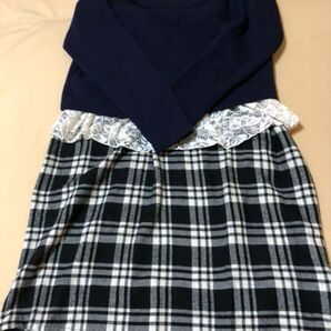 ワンピース 授乳服 妊婦 チェック お宮参り 長袖 ネイビー 長袖ワンピース 産前産後 マタニティー