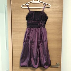  party dress / dress / wedding / two next ./ formal / race /chu-ru/ ribbon / flower / purple / purple color / lady's /M/M/ beautiful goods / Mini / knees on /ba Rune /A line 