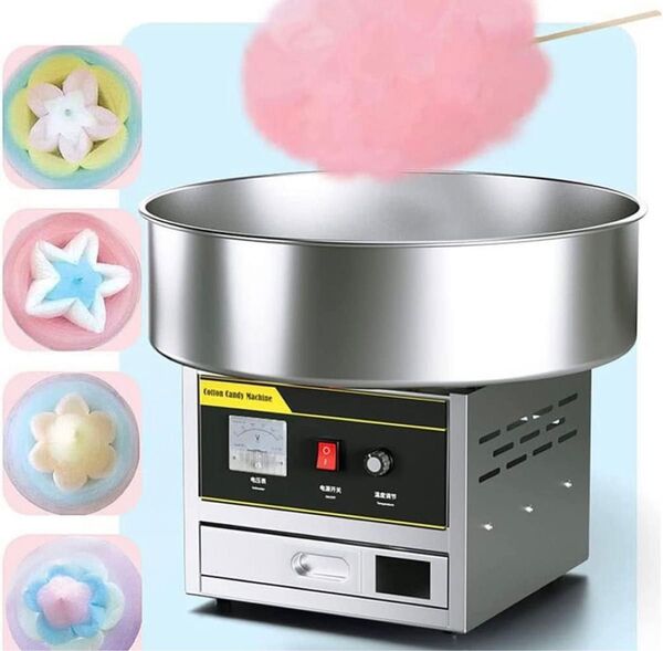年末特価:週末特価:わたがし製造機 110Vわたあめ機 1200Wステンレス鋼 綿菓子製造機 食品グレード素材 市販の銀