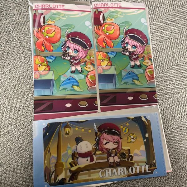原神 GIGO 水華舞う遊宴へ チケットファイル シャルロット 3枚