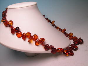 * natural amber. volume long necklace 52g