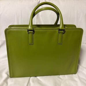 新品★ビジネスレザーファクトリー ビジネスバッグ(スタンダード)グリーン おしゃれ 大容量 Dカン付き