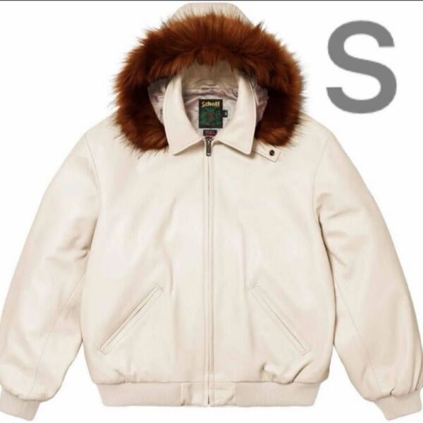 Supreme Schott Hooded Leather Bomber Jacket