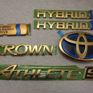 7トレジャー 【 トヨタ 210系 ハイブリッド クラウン アスリート S CROWN HYBRID ATHLETE S 】 プレミアム ゴールド エンブレム 6点セット