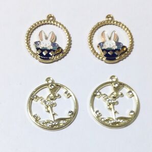 ハンドメイドパーツ♪うさぎとバレリーナ☆