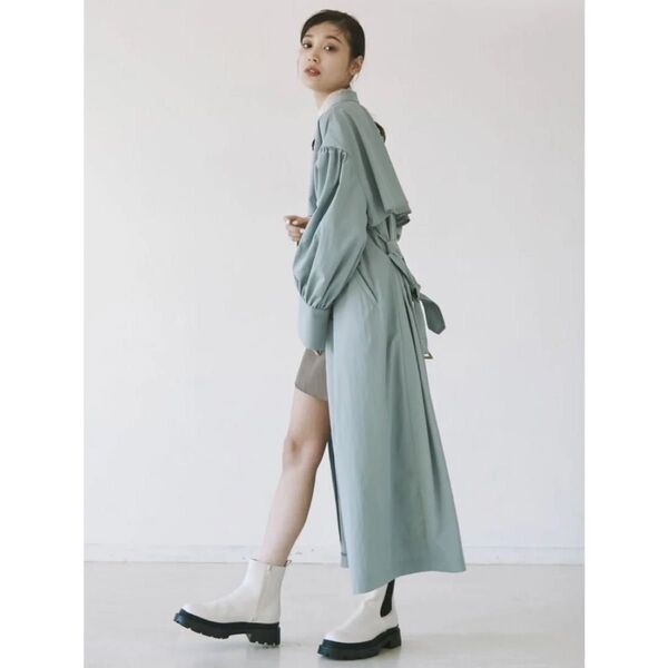 ムルーア★MURUA ロングトレンチコート ブルーグリーン ミント