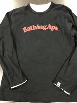 アベイシングエイプ　APE A Bathing Ape Tee ロンT Tシャツ　リバーシブル　used サイズ表記なし_画像1