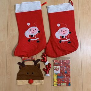 クリスマス プレゼント用靴下・トナカイ帽子・トナカイヘアピン・ラッピング