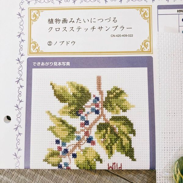 フェリシモ 植物画みたいにつづる クロスステッチサンプラーの会