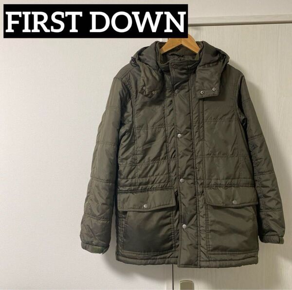 FIRST DOWN ファーストダウン 中綿入りジャンパー オリーブグリーンM