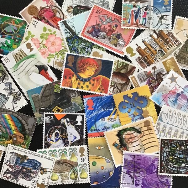 海外ヴィンテージ使用済み切手(イギリス)ランダム100枚