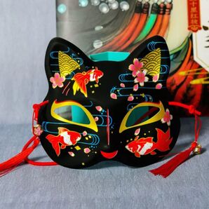お面 コスプレ 狐 猫お面 きつね 着物 鈴 猫のお面 仮面 学園祭 猫お面 リボン 金魚 かわいいお面 和装小物 成人式 浴衣