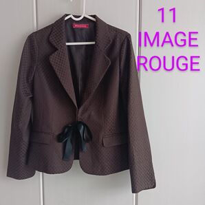 11号◆IMAGE ROUGE◆リボン付 テーラードジャケット◆茶ブラウン