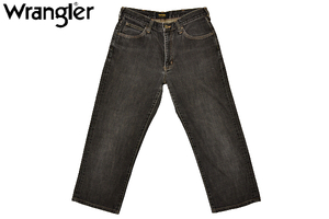 K-0895★ Красивые ★Wrangler Wrangler W04044★ Винтажные стиранные TAB Черные джинсовые свободные прямые джинсы W31 Одновременная упаковка Добро пожаловать