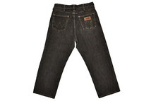 K-0895★美品★Wrangler ラングラー W04044★ヴィンテージウォッシュ加工TABブラックデニム ルーズなストレート ジーンズ W31 同時梱包歓迎_画像3