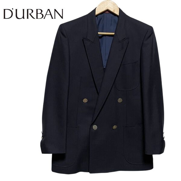 DURBAN PIATTELLI ダーバン 銀ボタン ダブル ブレザー 紺ブレ