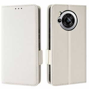 AQUOS R7 SH-52C ケース カバー 手帳型 ホワイト カード収納 スマホケース