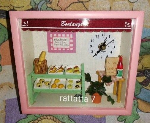 ☆DollHouse clock☆ドールハウス☆ベーカリー☆クロック☆時計☆パン屋☆ミニチュア