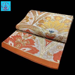 六通柄袋帯 金糸 マルチカラー 振袖 黒留袖 色留袖 訪問着 礼装 フォーマル