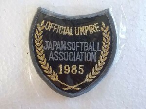 日本 ソフトボール 協会 審判 japan softball association 黒 ワッペン/野球 スポーツ 刺繍 カスタム 公式 オリジナル おしゃれ243