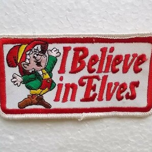 I Believe in Elves エルフ 妖精 ロゴ ワッペン / カスタム アメリカ USA ビンテージ パッチ 企業 280の画像1