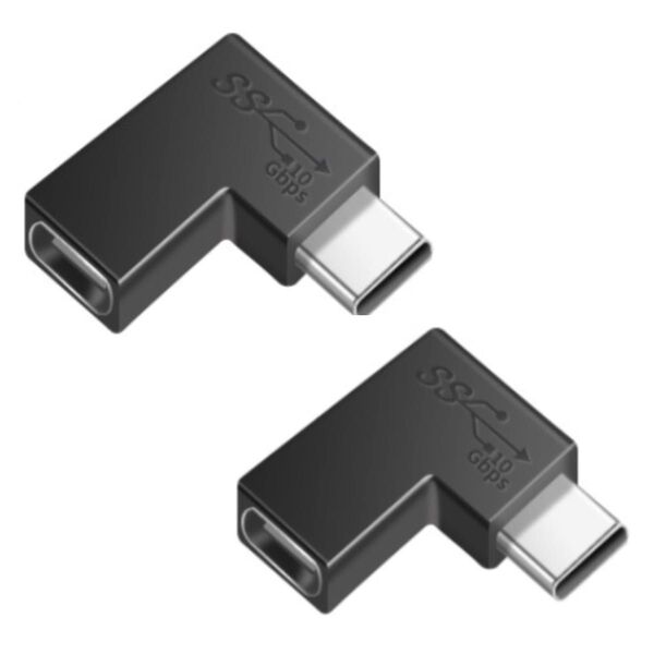 USB TypeC 方向 変換 アダプター 左右 90° 2個 セット L字 L型