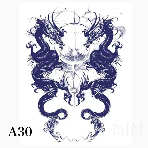【新作】ジャグアタトゥーシール*A30 双龍 ドラゴン 龍