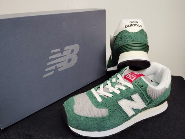 新品23cmニューバランス(newbalance)レディーススニーカーU574GNHグリーン緑ML574好きにも