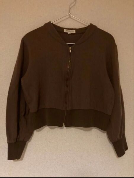 お値下げ ウール100% カーディガン長袖 S-M ブラウン