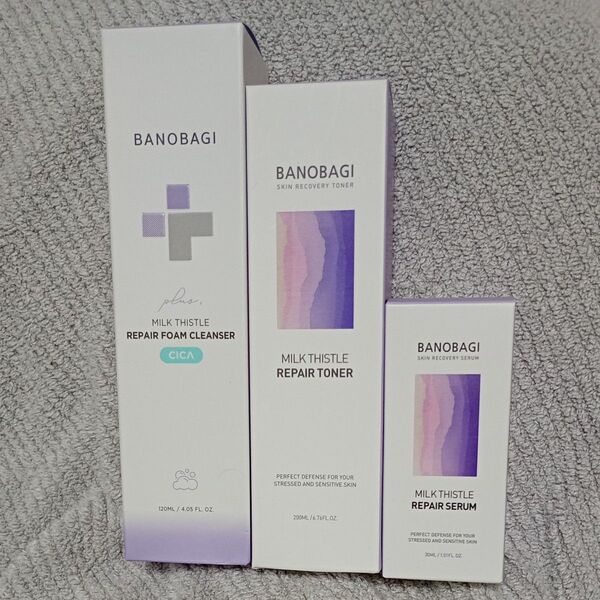 BANOBAGI バノバギ ミルクシスル リペア フォーム クレンザー トナー セラム 洗顔 化粧水 美容液 セット