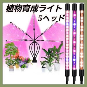 植物育成ライト LED 5ヘッド 室内栽培ランプ 360°調整可能 水耕栽培