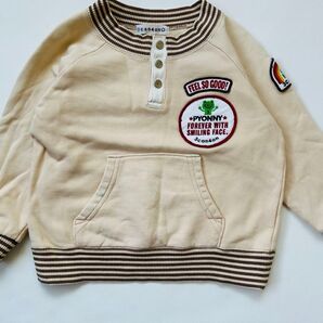 3can4on サンカンシオン トレーナー 長袖 子供服 90cm ベージュ