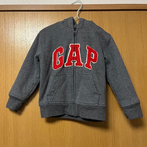 GAP パーカー アウター キッズ 110cm 4-5y グレー チャコールグレー 厚手