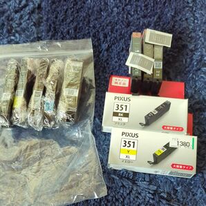 キャノン純正インク ピクサス350と351 未使用と使用中混合